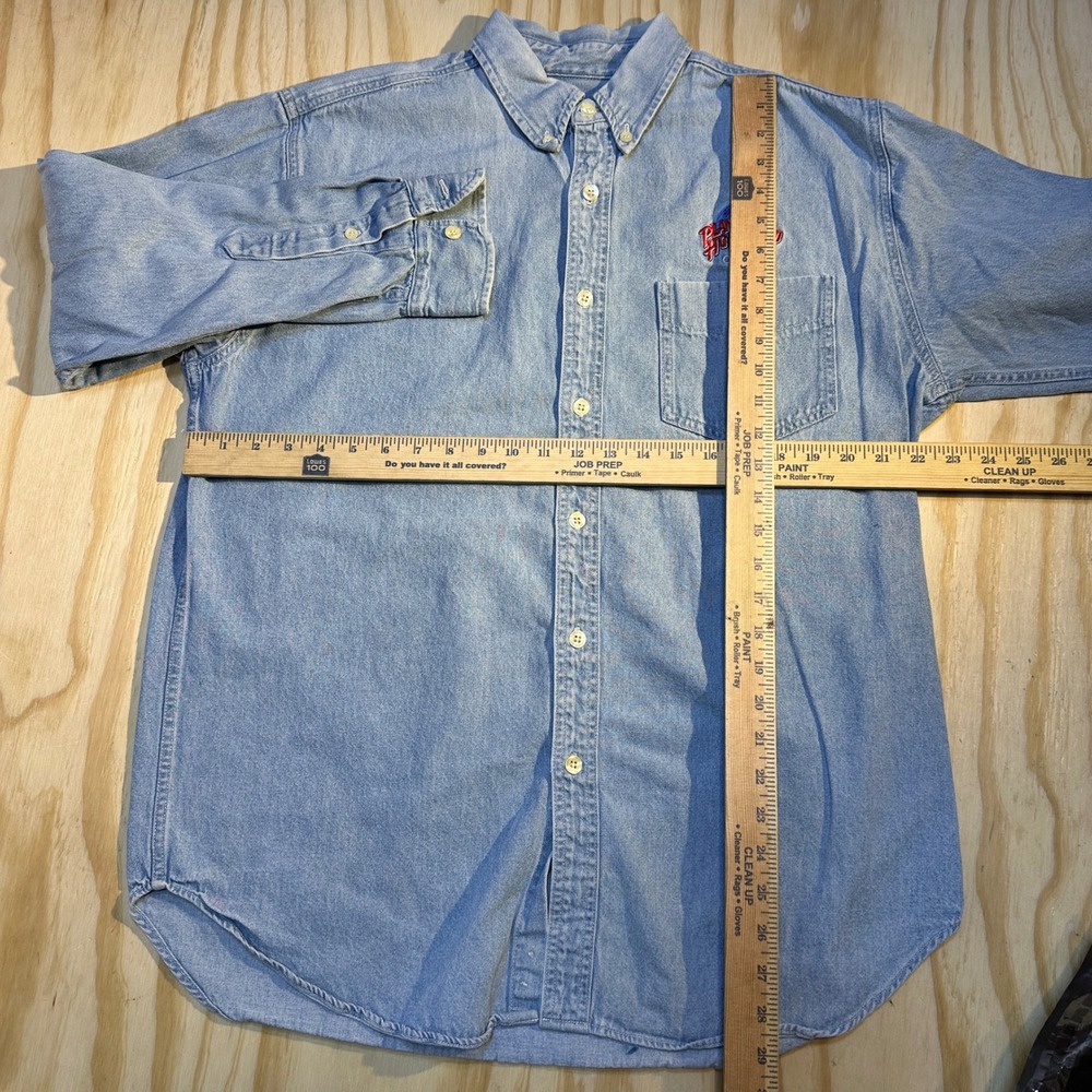 Planet Hollywood Mens Vintage Orlando Denim Long Sleeve Button Shirt Blue Size L - Picture 4 of 5
